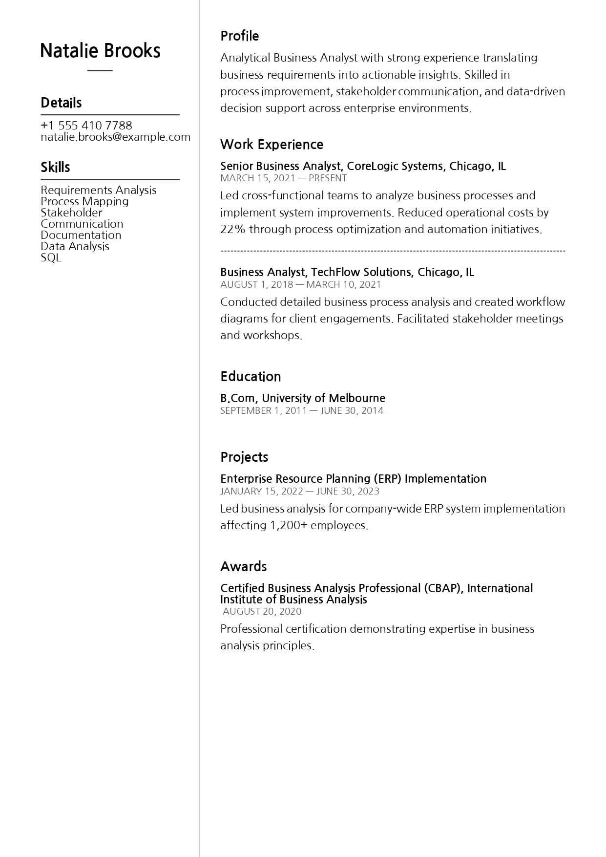 horizon resume template