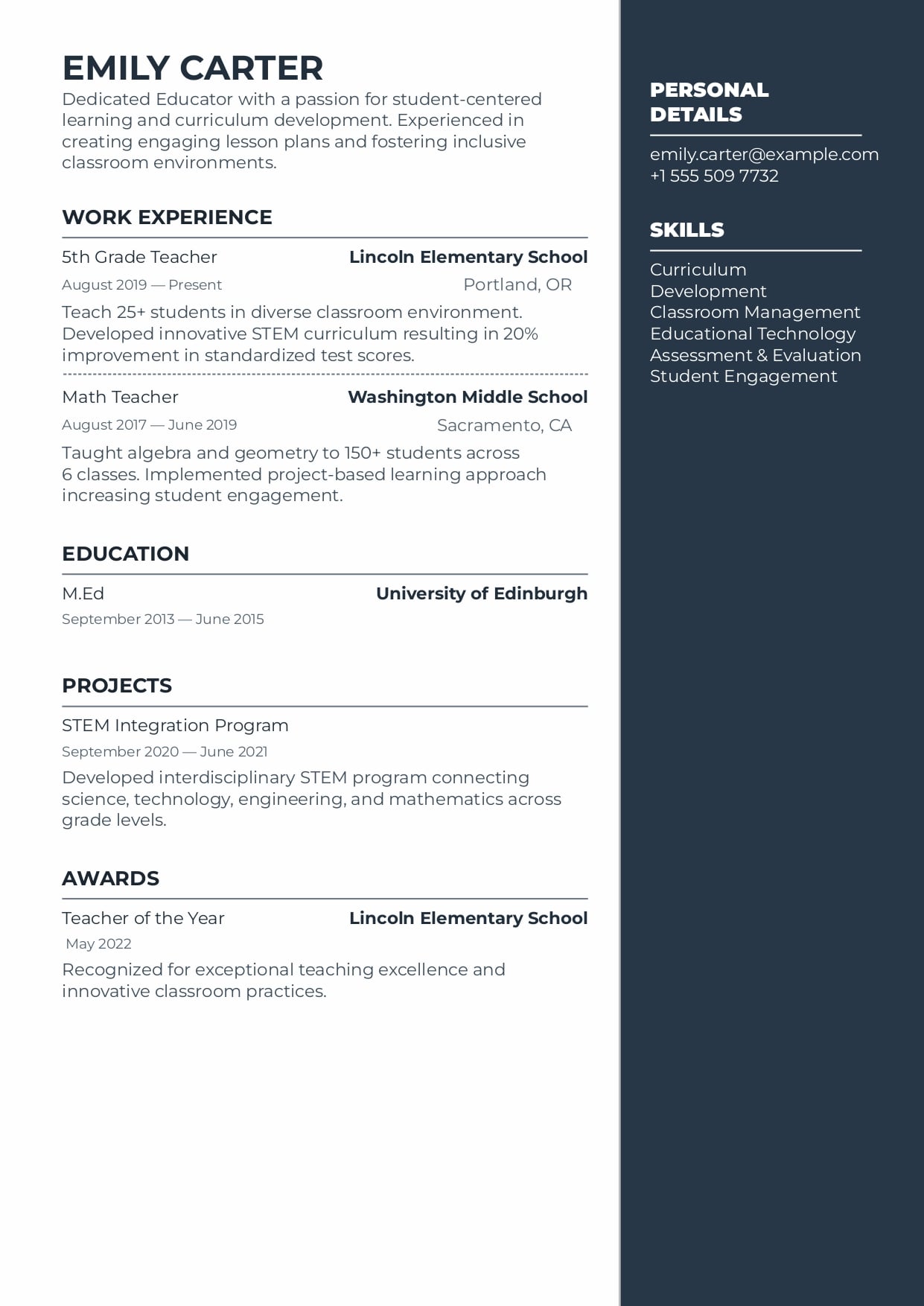 prime resume template